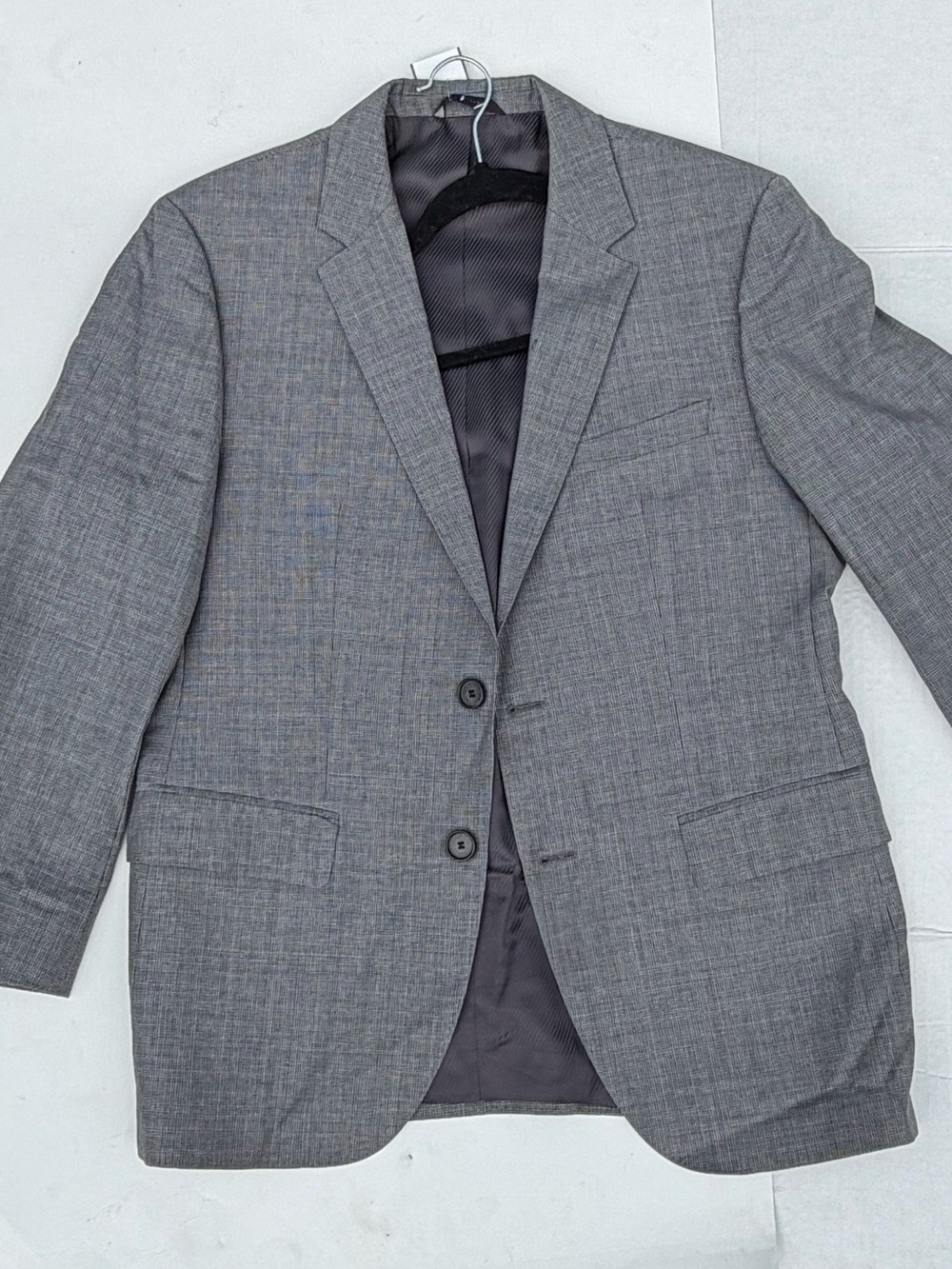 Gray Blazer Hugo Boss Notch-Lapel Two-Button Suit Jacket